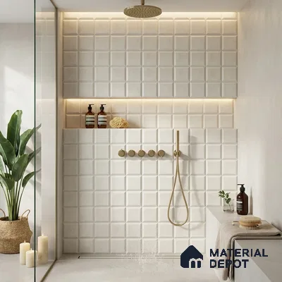 Faux Subway Wall Tile TL 06366 Multy Aura 1 ft x 1 ft Ceramic Matte Finish Tile - 9 mm | Suitable For Kitchen, Bathroom Walls and Backsplashes | Please Expect a Slight Variation of Pattern