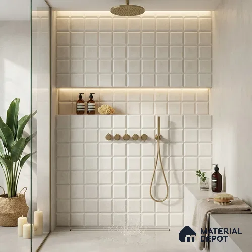 Faux Subway Wall Tile TL 06366 Multy Aura 1 ft x 1 ft Ceramic Matte Finish Tile - 9 mm | Suitable For Kitchen, Bathroom Walls and Backsplashes | Please Expect a Slight Variation of Pattern