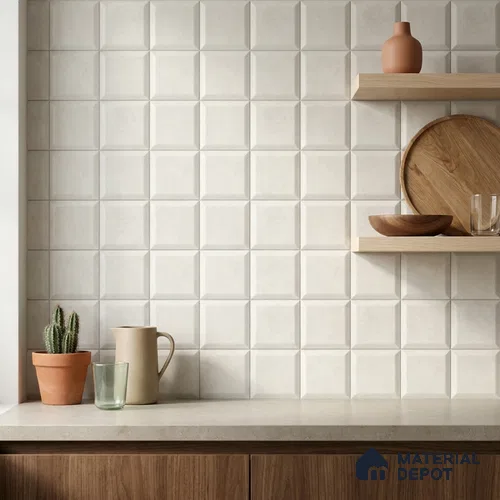 Faux Subway Wall Tile TL 06366 Multy Aura 1 ft x 1 ft Ceramic Matte Finish Tile - 9 mm | Suitable For Kitchen, Bathroom Walls and Backsplashes | Please Expect a Slight Variation of Pattern