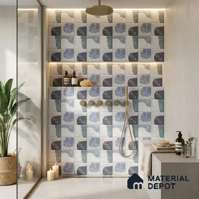 Faux Subway Wall Tile TL 06366 D Elegant Carmine Decor 1 ft x 1 ft Ceramic Matte Finish Tile - 9 mm | Suitable For Kitchen, Bathroom Walls and Backsplashes | Please Expect a Slight Variation of Pattern