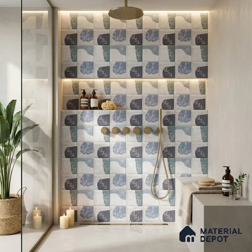 Faux Subway Wall Tile TL 06366 D Elegant Carmine Decor 1 ft x 1 ft Ceramic Matte Finish Tile - 9 mm | Suitable For Kitchen, Bathroom Walls and Backsplashes | Please Expect a Slight Variation of Pattern