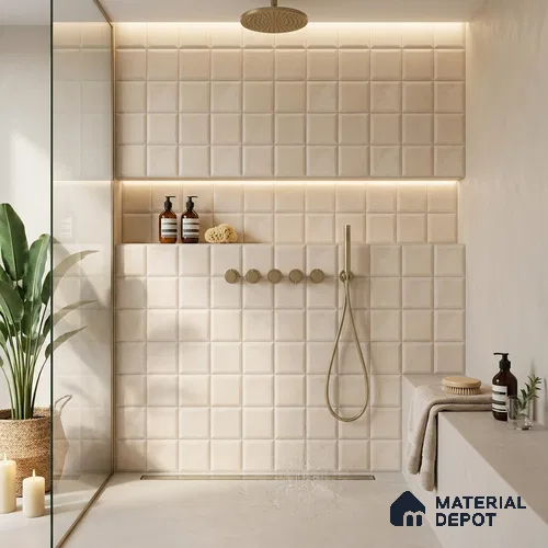 Faux Subway Wall Tile TL 06366 E Ice Hue 1 ft x 1 ft Ceramic Matte Finish Tile - 9 mm | Suitable For Kitchen, Bathroom Walls and Backsplashes | Please Expect a Slight Variation of Pattern