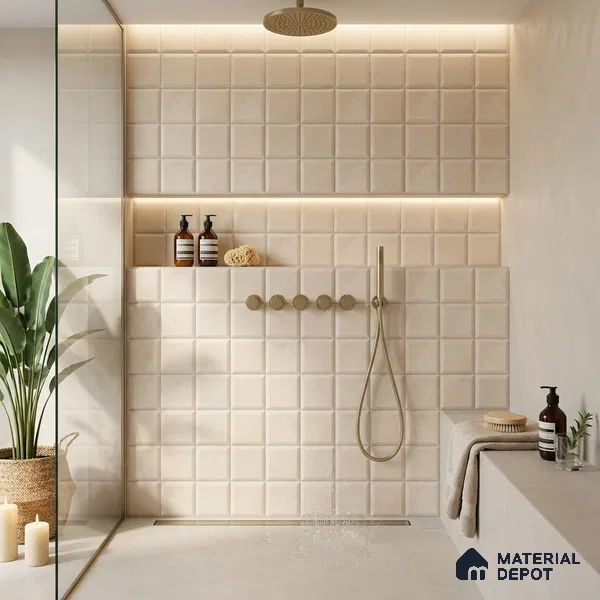 Faux Subway Wall Tile TL 06366 E Ice Hue 1 ft x 1 ft Ceramic Matte Finish Tile - 9 mm | Suitable For Kitchen, Bathroom Walls and Backsplashes | Please Expect a Slight Variation of Pattern