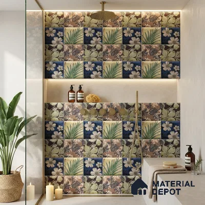 Faux Subway Wall Tile TL 06366 H Notte Charm Decor 1 ft x 1 ft Ceramic Matte Finish Tile - 9 mm | Suitable For Kitchen, Bathroom Walls and Backsplashes | Please Expect a Slight Variation of Pattern
