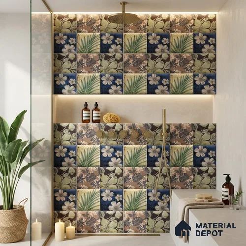 Faux Subway Wall Tile TL 06366 H Notte Charm Decor 1 ft x 1 ft Ceramic Matte Finish Tile - 9 mm | Suitable For Kitchen, Bathroom Walls and Backsplashes | Please Expect a Slight Variation of Pattern