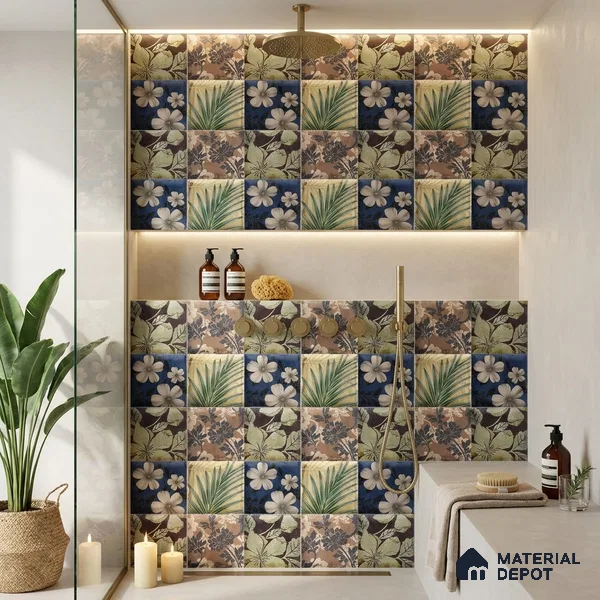 Faux Subway Wall Tile TL 06366 H Notte Charm Decor 1 ft x 1 ft Ceramic Matte Finish Tile - 9 mm | Suitable For Kitchen, Bathroom Walls and Backsplashes | Please Expect a Slight Variation of Pattern