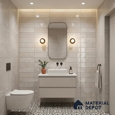 Faux Subway Wall Tile TL 06368 C Grey Aura 2 ft x 1 ft Ceramic Glossy Finish Tile - 9 mm | Suitable For Kitchen, Bathroom Walls and Backsplashes | Please Expect a Slight Variation of Pattern