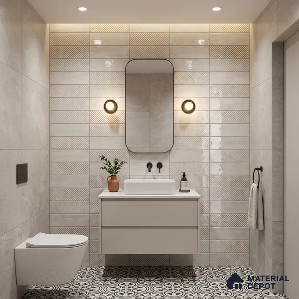 Faux Subway Wall Tile TL 06368 C Grey Aura 2 ft x 1 ft Ceramic Glossy Finish Tile - 9 mm | Suitable For Kitchen, Bathroom Walls and Backsplashes | Please Expect a Slight Variation of Pattern