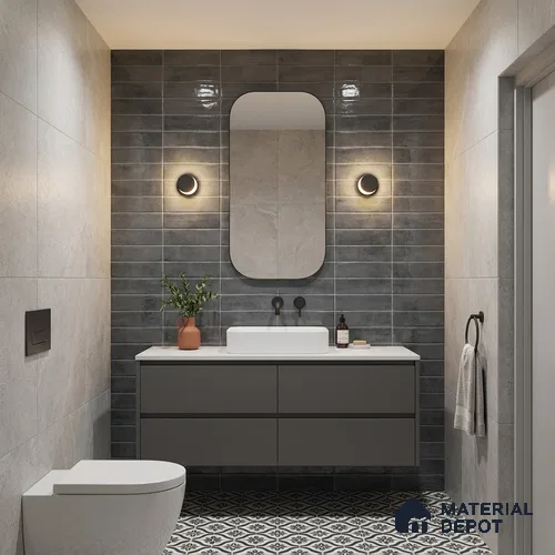 Faux Subway Wall Tile TL 06368 D Black Blend 2 ft x 1 ft Ceramic Glossy Finish Tile - 9 mm | Suitable For Kitchen, Bathroom Walls and Backsplashes | Please Expect a Slight Variation of Pattern
