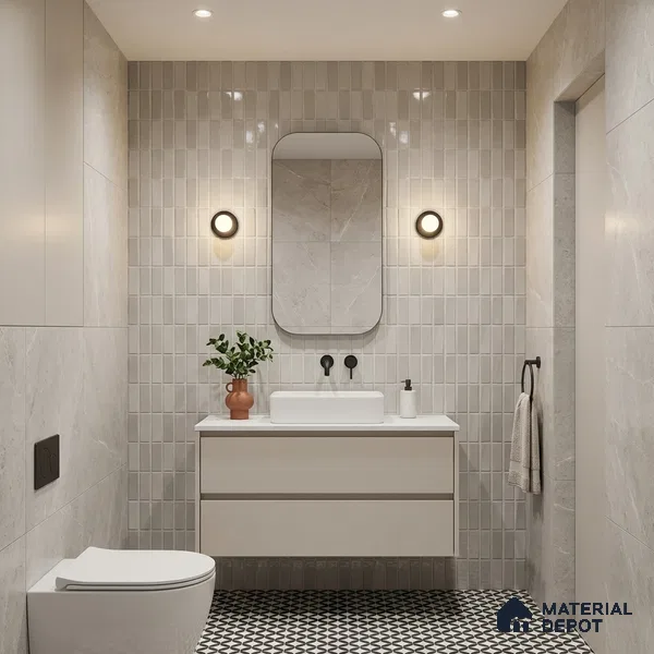 Faux Subway Wall Tile TL 06369 B Cotton Charm 2 ft x 1 ft Ceramic Glossy Finish Tile - 9 mm | Suitable For Kitchen, Bathroom Walls and Backsplashes | Please Expect a Slight Variation of Pattern