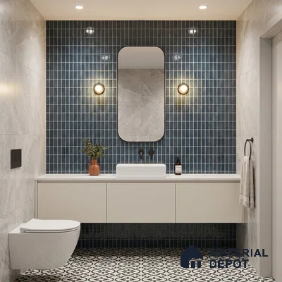 Faux Subway Wall Tile TL 06369 Aqua Tone 2 ft x 1 ft Ceramic Glossy Finish Tile - 9 mm | Suitable For Kitchen, Bathroom Walls and Backsplashes | Please Expect a Slight Variation of Pattern