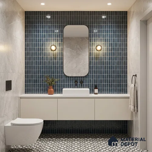 Faux Subway Wall Tile TL 06369 Aqua Tone 2 ft x 1 ft Ceramic Glossy Finish Tile - 9 mm | Suitable For Kitchen, Bathroom Walls and Backsplashes | Please Expect a Slight Variation of Pattern