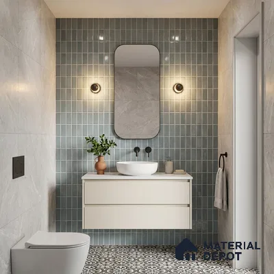 Faux Subway Wall Tile TL 06369 C Elegant Dusk 2 ft x 1 ft Ceramic Glossy Finish Tile - 9 mm | Suitable For Kitchen, Bathroom Walls and Backsplashes | Please Expect a Slight Variation of Pattern