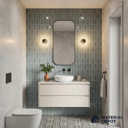 Faux Subway Wall Tile TL 06369 C Elegant Dusk 2 ft x 1 ft Ceramic Glossy Finish Tile - 9 mm | Suitable For Kitchen, Bathroom Walls and Backsplashes | Please Expect a Slight Variation of Pattern