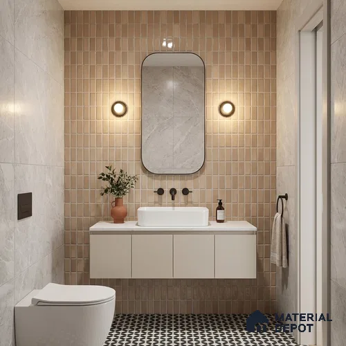 Faux Subway Wall Tile TL 06369 D Radiant Bhama 2 ft x 1 ft Ceramic Glossy Finish Tile - 9 mm | Suitable For Kitchen, Bathroom Walls and Backsplashes | Please Expect a Slight Variation of Pattern