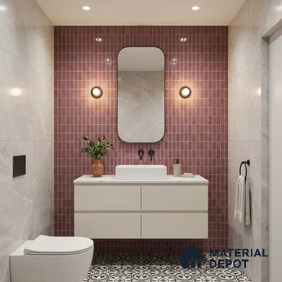 Faux Subway Wall Tile TL 06369 E Grape Twist 2 ft x 1 ft Ceramic Glossy Finish Tile - 9 mm | Suitable For Kitchen, Bathroom Walls and Backsplashes | Please Expect a Slight Variation of Pattern