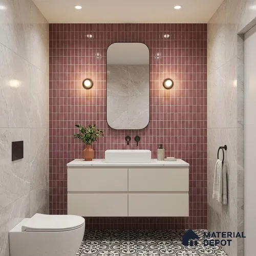 Faux Subway Wall Tile TL 06369 E Grape Twist 2 ft x 1 ft Ceramic Glossy Finish Tile - 9 mm | Suitable For Kitchen, Bathroom Walls and Backsplashes | Please Expect a Slight Variation of Pattern