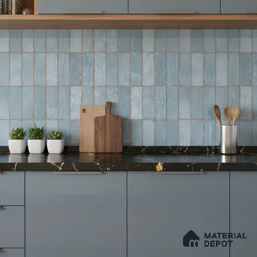 Faux Subway Wall Tile TL 06371 Dusk Hue 2 ft x 1 ft Ceramic Glossy Finish Tile - 9 mm | Suitable For Kitchen, Bathroom Walls and Backsplashes | Please Expect a Slight Variation of Pattern