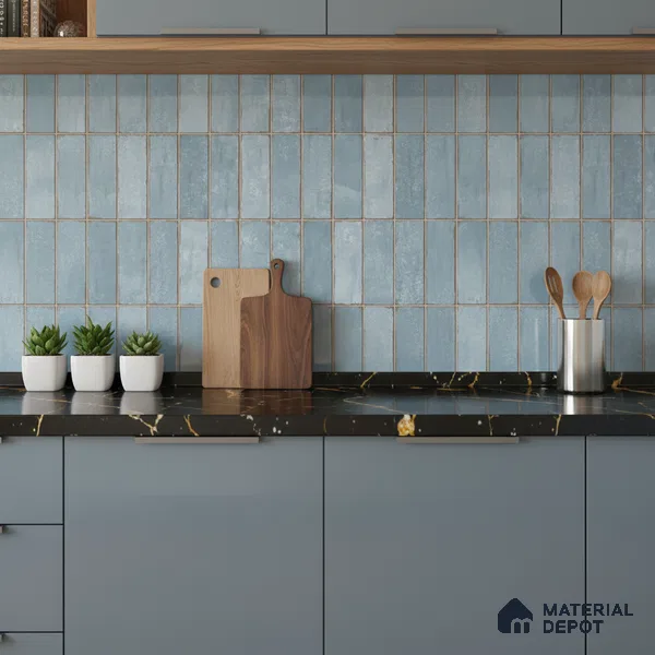 Faux Subway Wall Tile TL 06371 Dusk Hue 2 ft x 1 ft Ceramic Glossy Finish Tile - 9 mm | Suitable For Kitchen, Bathroom Walls and Backsplashes | Please Expect a Slight Variation of Pattern
