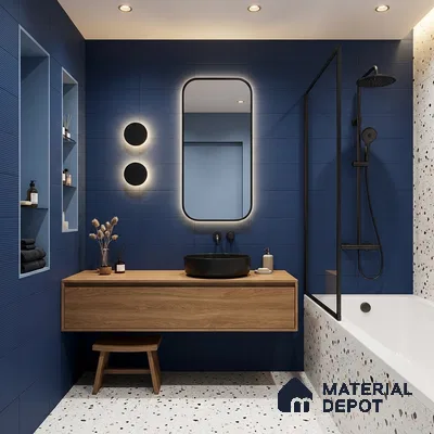 Punch Wall Tile TL 06376 Radiant Midnight 2 ft x 1 ft Ceramic Matte Finish Tile - 9 mm | Suitable For Kitchen, Bathroom Walls and Backsplashes