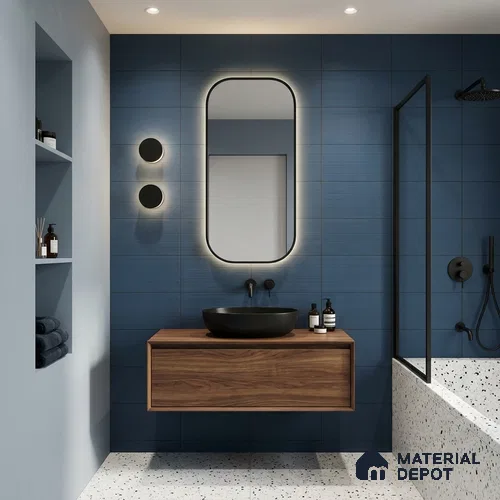 Punch Wall Tile TL 06377 Classic Aqua 2 ft x 1 ft Ceramic Matte Finish Tile - 9 mm | Suitable For Kitchen, Bathroom Walls and Backsplashes