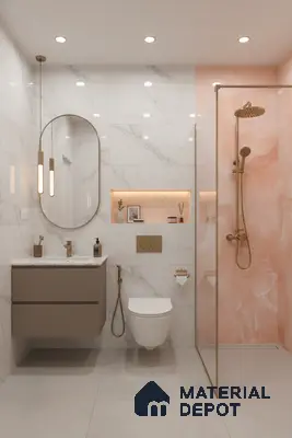 Marble Floor & Wall Tile TL 06393 Afyon Onyx Rose 4 ft x 2 ft High Gloss Finish Vitrified Tile - 9 mm | Suitable for Living Room, Bedroom & Bathroom