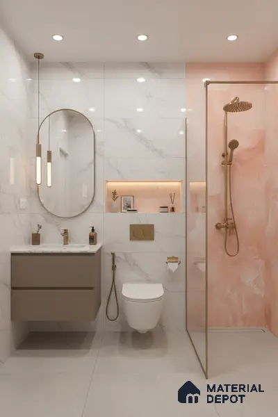 Marble Floor & Wall Tile TL 06393 Afyon Onyx Rose 4 ft x 2 ft High Gloss Finish Vitrified Tile - 9 mm | Suitable for Living Room, Bedroom & Bathroom