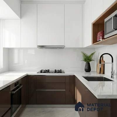 Plain Wall & Floor Tile TL 06398 Plain White 4 ft x 2 ft Vitrified Glossy Finish - 9 mm | Suitable for Living Room, Bedroom & Bathroom (Sample)