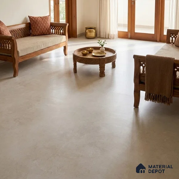 Cement Wall & Floor Tile TL 06401 D Jupiter Pearl 6 ft x 4 ft Vitrified Matte Finish - 9 mm | Suitable for Living Room, Bedroom & Bathroom