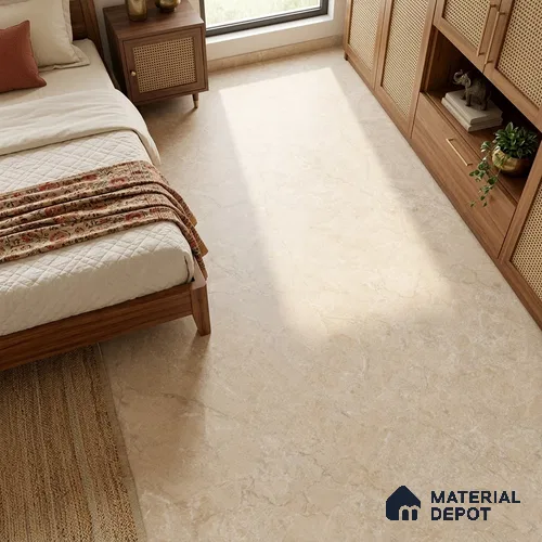 Marble Wall & Floor Tile TL 06415 D Lisa Beige 6 ft x 4 ft Matte Finish Vitrified Tile - 9 mm | Suitable for Living Room, Bedroom & Bathroom