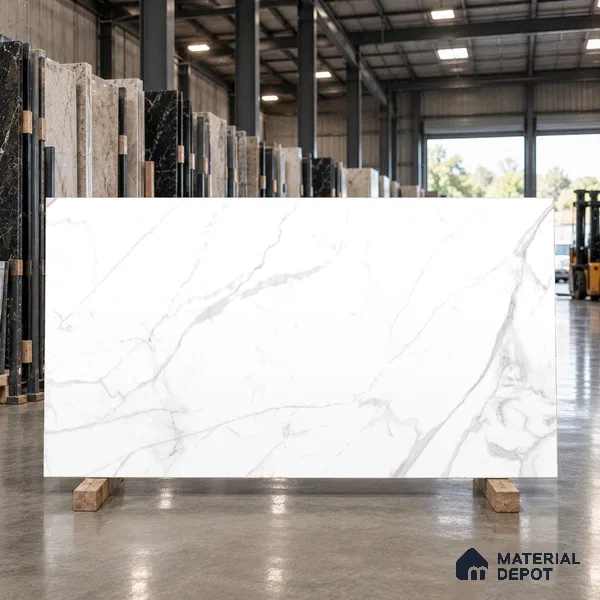 Marble Floor & Wall Large Format Tile TL 06419 Calactta Borghini Satuario 6 ft x 4 ft Satin Finish Vitrified Tile - 9 mm | Suitable for Living Room, Bedroom & Bathroom | Adhesive and Spacers Must be Used During Installation