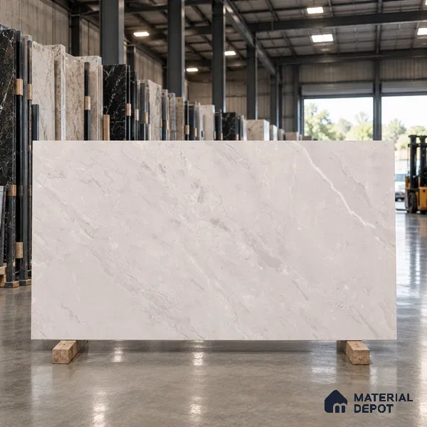 Marble Floor & Wall Large Format Tile TL 06420 B Cinerea River Grey 6 ft x 4 ft Satin Finish Vitrified Tile - 9 mm | Suitable for Living Room, Bedroom & Bathroom | Adhesive and Spacers Must be Used During Installation
