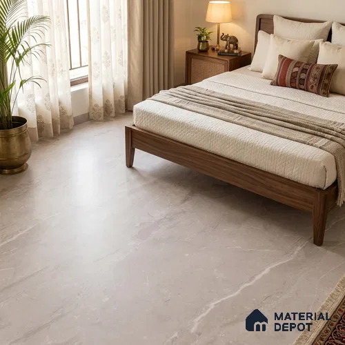 Marble Floor & Wall Large Format Tile TL 06420 B Cinerea River Grey 6 ft x 4 ft Satin Finish Vitrified Tile - 9 mm | Suitable for Living Room, Bedroom & Bathroom | Adhesive and Spacers Must be Used During Installation