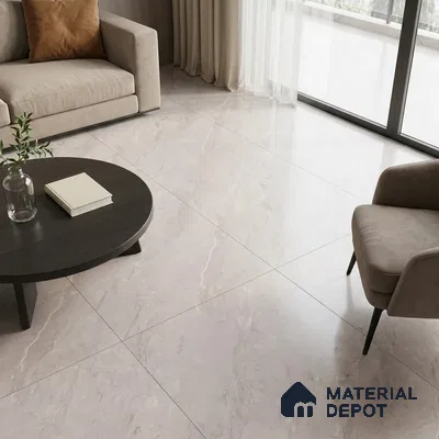 Marble Floor & Wall Large Format Tile TL 06420 B Cinerea River Grey 6 ft x 4 ft Satin Finish Vitrified Tile - 9 mm | Suitable for Living Room, Bedroom & Bathroom | Adhesive and Spacers Must be Used During Installation