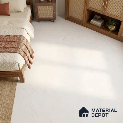 Marble Floor & Wall Large Format Tile TL 06421 Fenno White 6 ft x 4 ft Satin Finish Vitrified Tile - 9 mm | Suitable for Living Room, Bedroom & Bathroom | Adhesive and Spacers Must be Used During Installation