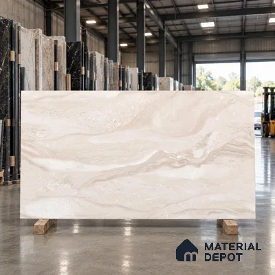Marble Floor & Wall Large Format Tile TL 06423 Classic Dyna Grey 6 ft x 4 ft Satin Finish Vitrified Tile - 9 mm | Suitable for Living Room, Bedroom & Bathroom | Adhesive and Spacers Must be Used During Installation