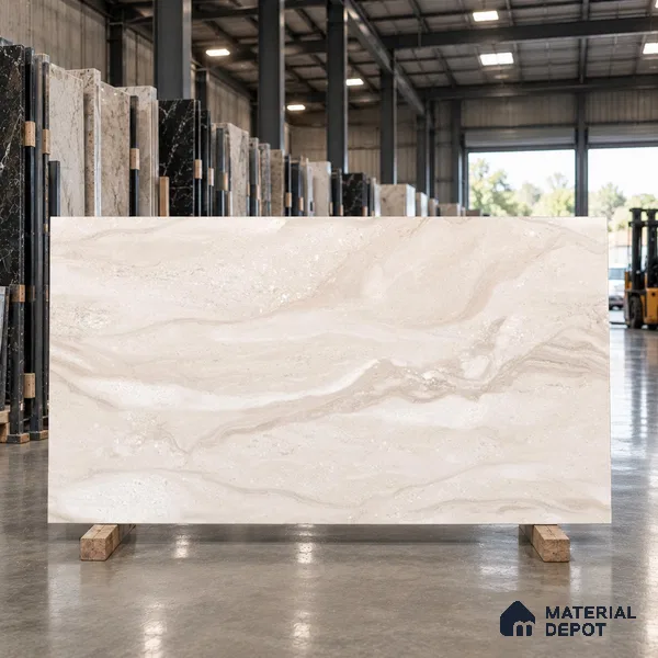 Marble Floor & Wall Large Format Tile TL 06423 Classic Dyna Grey 6 ft x 4 ft Satin Finish Vitrified Tile - 9 mm | Suitable for Living Room, Bedroom & Bathroom | Adhesive and Spacers Must be Used During Installation