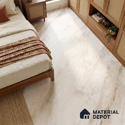 Marble Floor & Wall Large Format Tile TL 06424 Polarangelo Rust 6 ft x 4 ft Satin Finish Vitrified Tile - 9 mm | Suitable for Living Room, Bedroom & Bathroom | Adhesive and Spacers Must be Used During Installation