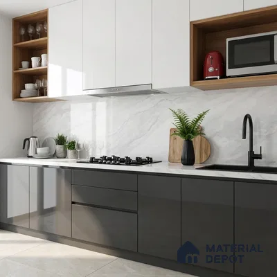 Marble Floor & Wall Tile TL 06425 Daytone Blanco 4 ft x 2 ft Glossy Finish Vitrified Tile - 9 mm | Suitable for Living Room, Bedroom & Bathroom