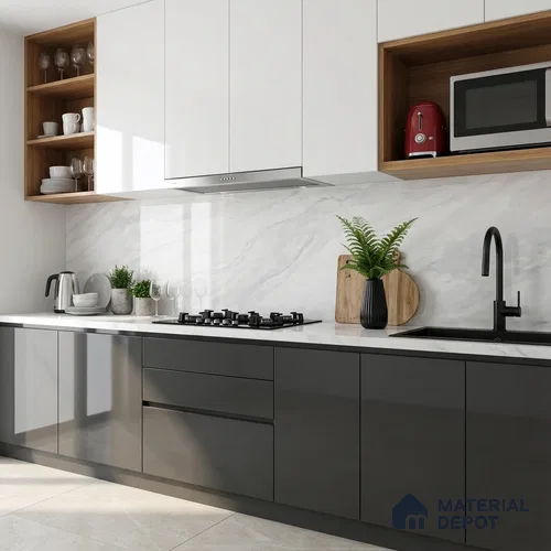 Marble Floor & Wall Tile TL 06425 Daytone Blanco 4 ft x 2 ft Glossy Finish Vitrified Tile - 9 mm | Suitable for Living Room, Bedroom & Bathroom