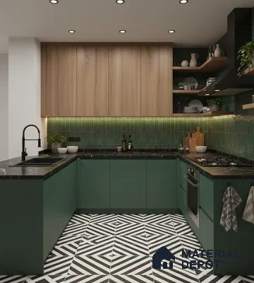 Subway Wall Tile TL 06429 L Mariner Tropical Green 12 x 4 inch Ceramic Glossy Finish - 8 mm  | Suitable for Accent / Feature Walls, Bathroom, Kitchen Wall & Backsplashes (Sample)