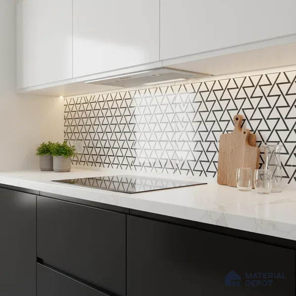 Highlighter Wall Tile TL 06450 B GS Ateler White HL 2 ft x 1 ft Ceramic Glossy Finish - 8 mm | Suitable for Living Room, Kitchen & Bathroom