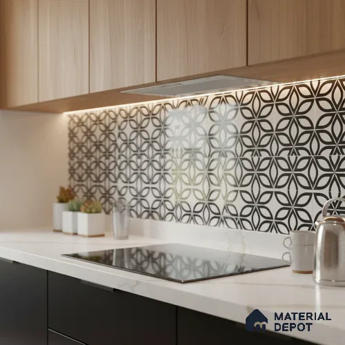 Highlighter Wall Tile TL 06451 B GS Jakarta Black HL 2 ft x 1 ft Ceramic Glossy Finish - 8 mm | Suitable for Living Room, Kitchen & Bathroom