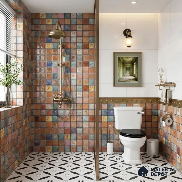 Highlighter Wall Tile TL 06452 B GS Fiori Multi 2 ft x 1 ft Ceramic Glossy Finish - 8 mm | Suitable For Kitchen, Bathroom & Accent/Feature Wall