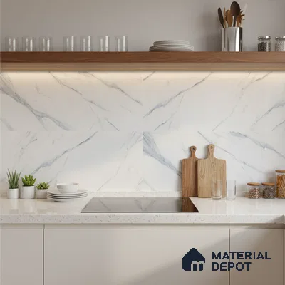 Marble Wall Tile TL 06457 Clomax Aqua 2 ft x 1 ft Ceramic Glossy Finish - 8 mm | Suitable for Living Room, Kitchen & Bathroom