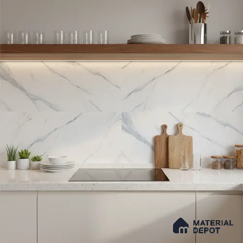 Marble Wall Tile TL 06457 Clomax Aqua 2 ft x 1 ft Ceramic Glossy Finish - 8 mm | Suitable for Living Room, Kitchen & Bathroom