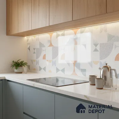 Highlighter Wall Tile TL 06458 B Optima White 2 ft x 1 ft Ceramic Glossy Finish - 8 mm | Suitable For Kitchen, Bathroom & Accent/Feature Wall