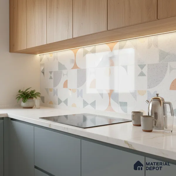 Highlighter Wall Tile TL 06458 B Optima White 2 ft x 1 ft Ceramic Glossy Finish - 8 mm | Suitable For Kitchen, Bathroom & Accent/Feature Wall