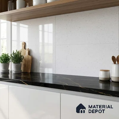 Terrazzo Wall Tile TL 06458 Optima White 2 ft x 1 ft Ceramic Glossy Finish - 8 mm | Suitable for Living Room, Kitchen & Bathroom (Sample)