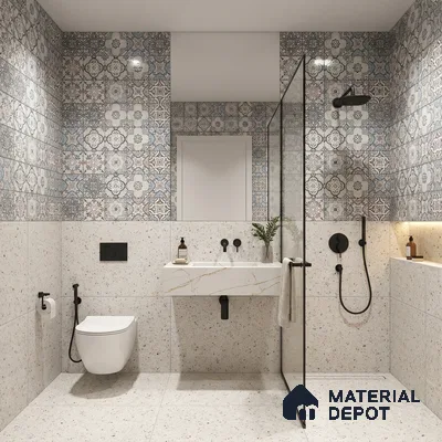 Highlighter Wall Tile TL 06459 C Carara Milky HL 02 2 ft x 1 ft Ceramic Glossy Finish - 8 mm | Suitable for Living Room, Kitchen & Bathroom (Sample)